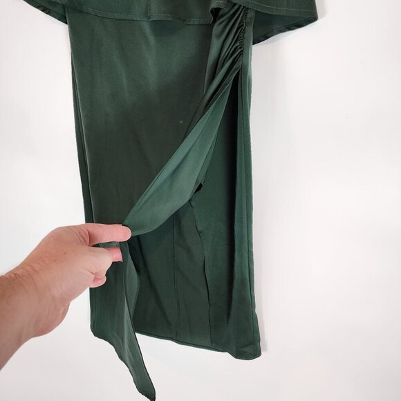 Lovers and Friends Violet Midi Dress in Emerald Faux Wrap Strapless Sexy Dress S - Picture 4 of 12